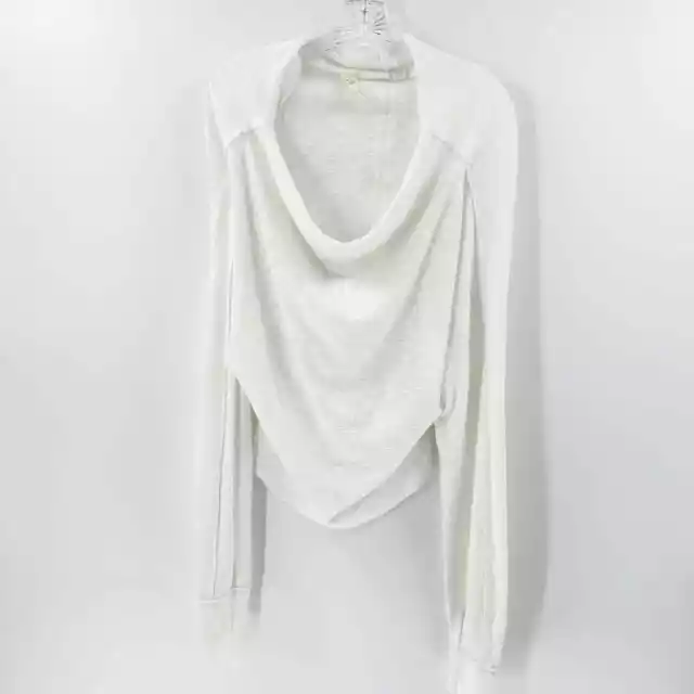 Free People White Off The Shoulder Long Sleeve Knit Top Women's Size Small