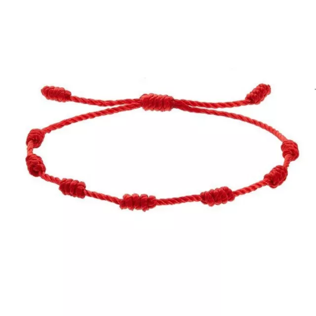 Lucky Red String Bracelet Kabbale Amulette 7 Noeuds Protection Corde Homme Femme
