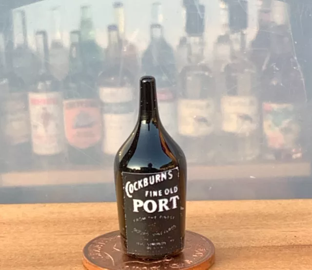 Cockburns Port Label On A Glass Bottle Tumdee 1:12 Scale Dolls House Miniature