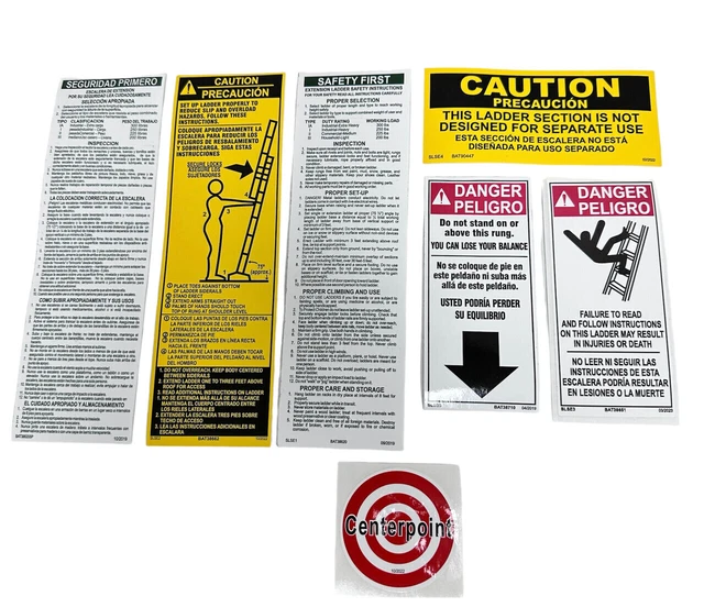 Safety Label Sticker Kit For Extension Ladders
