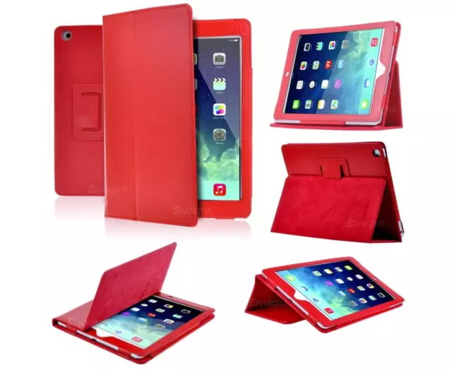 Red Smart Wake Up/Sleep Flip Leather Case Cover for New Apple Ipad 9.7 2018