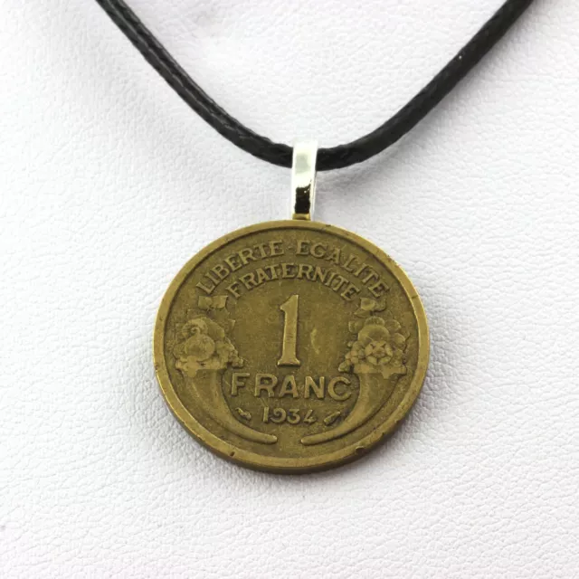 Halskette Münze Frankreich 1 Franc Morlon