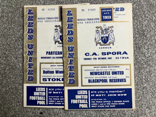 LEEDS UNITED v PARTIZAN BELGRADE & v CA SPORA  Inter-Cities Fairs Cup 1967/68