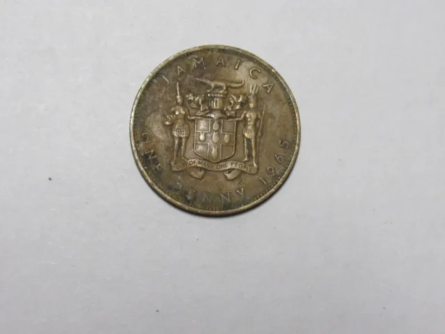 Old Jamaica Coin - 1965 Penny - Circulated