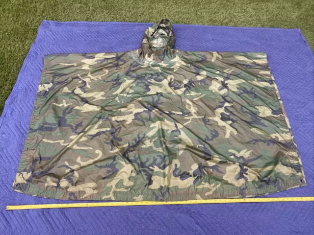 Military Issued Woodland Poncho Military Issued Woodland Poncho