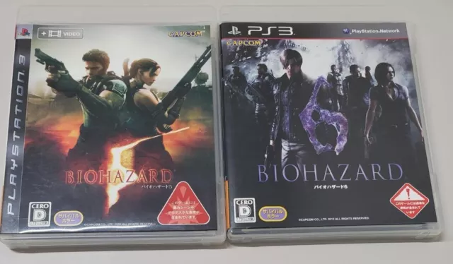 Biohazard Resident Evil 5 ＋ 6 2Games set Sony PlayStation 3 PS3 Tested