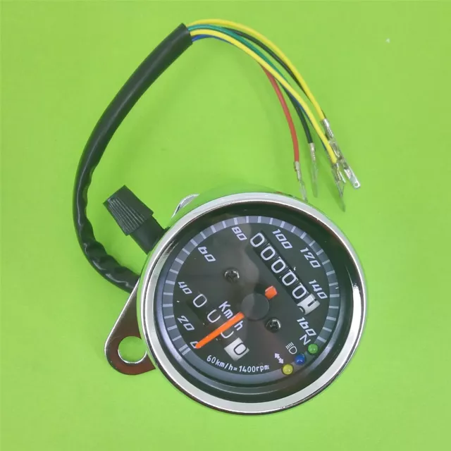 Motorcycle Gauges Dual Odometer KMH Speedometer Gauge LED Backlight Signal Light 2