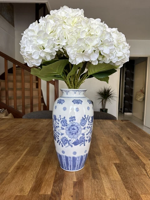 Vase chinois ancien Blanc/Multicolore Porcelaine Floral,Végétal