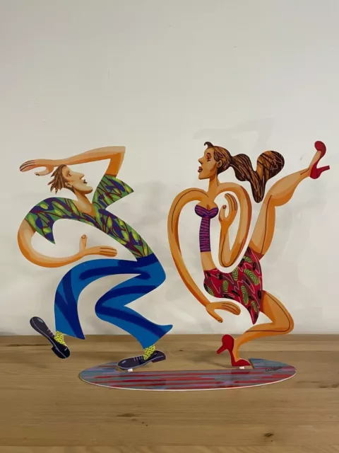 Escultura de metal pop art de David Gerstein "Bailarines Swingers" Active