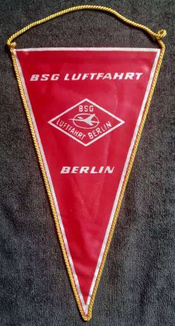 Orig. DDR Großer 32 cm Wimpel BSG Luftfahrt Berlin Grünauer BC Fußball Union