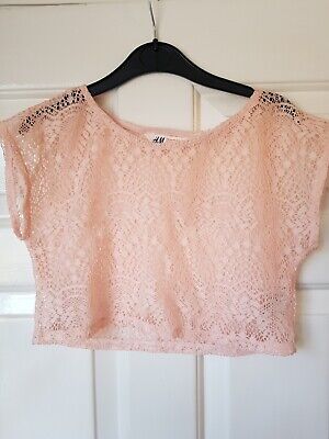 Girls Pretty H&M See Through Lace Top,  Age 8-9 Years