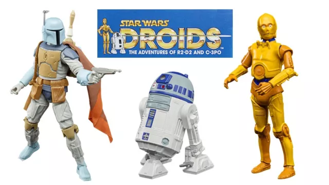 Star Wars Droids Vintage Collection Boba Fett c3 Po r2d2 Action Figure Hasbro