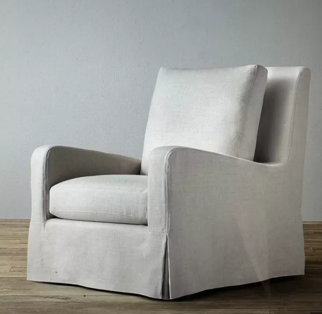 Restoration Hardware Belgian Slope Arm Swivel Glider Chair SLIPCOVER Restoration Hardware Belgian Slope Arm Swivel Glider Chair SLIPCOVER