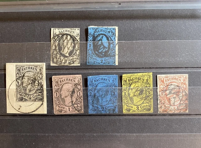 Altdeutschland SACHSEN Lot gestempelt, Mi.Kat. 250€