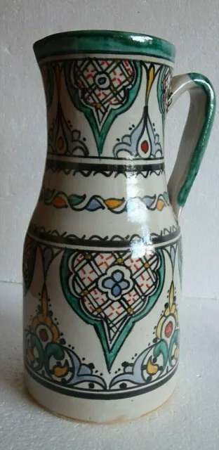 Hand Painted Ceramic  Jug * Vase *  Water Pitcher * Fes Pottery