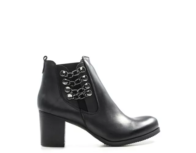 Chaussures REBECCA VAN DIK Femme Bottes Noir Cuir Naturel RVD5090S