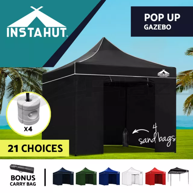 Instahut Gazebo Pop Up Marquee 3x3 Outdoor Wedding Tent Party Event Folding Set