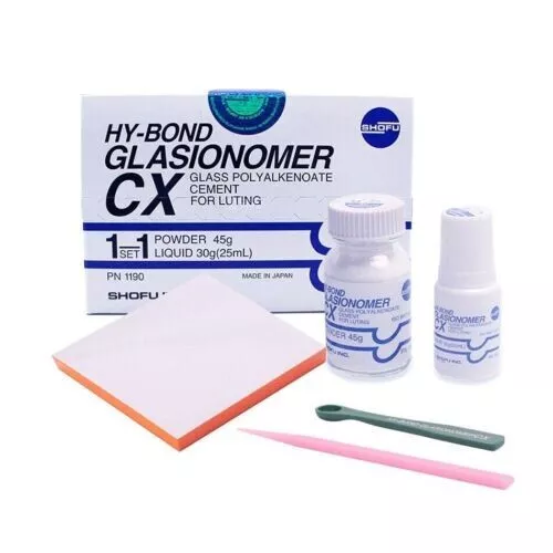 Shofu Hy Bond Glass Ionomer CX Luting Cement 1-1 Set Powder 45g Liquid 30g(25ml)