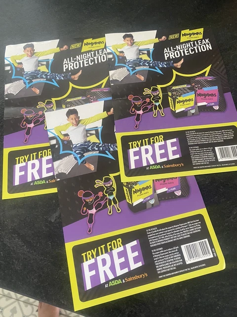 Pampers Ninjamas Coupon Voucher Exp 21.12.2023 Asda Sainsbury’s  X.  3 Vouchers