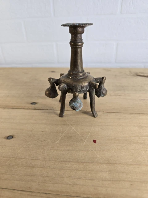 pot a khôl en bronze asie artisanal H 12.5cm flacon recipent