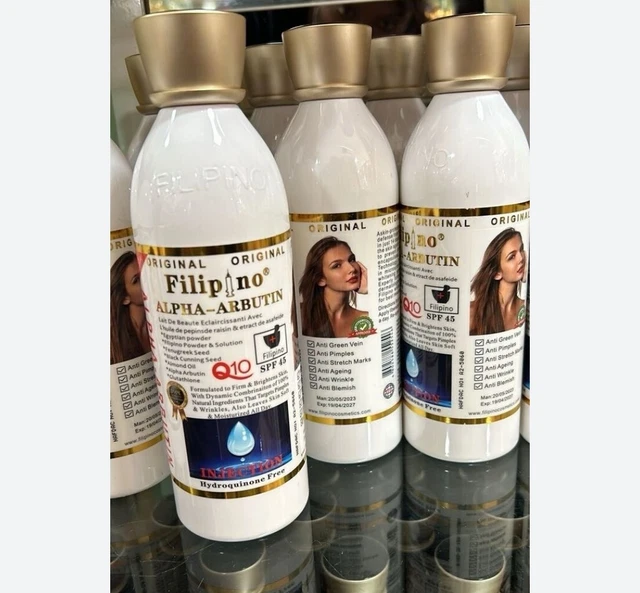 Lait éclaircissant FILIPINO Alpha Arbutin SPF 45 - Anti-taches, 500ml, Pour Le Corps