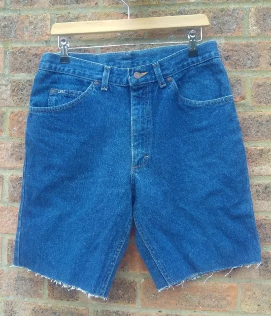 90s Vintage Blue Denim LEE Jean Shorts Hot Pants Cut Offs 31" Summer Festival