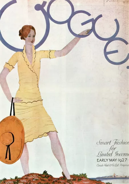 Vogue Magazine Cover Authentic Vintage Art Deco Print Book Plate
