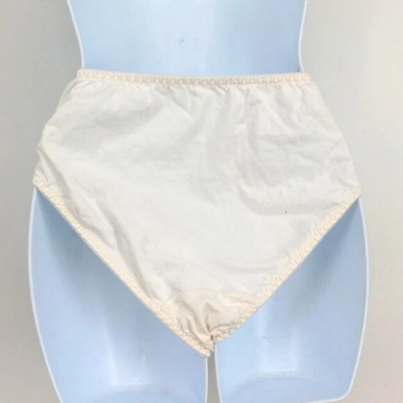 VINTAGE LCA COTTON Bikini White Sissy Hi Cut Briefs Bikini Panties Size