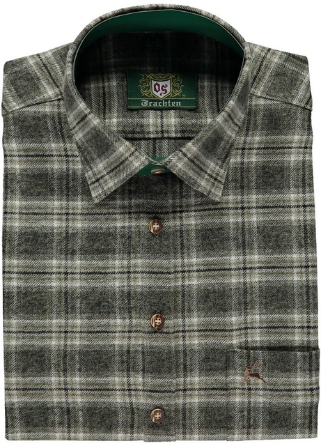 OS Trachten® camicia boscaiolo flanella 100% cotone camicia a maniche lunghe camicia a quadretti NUOVA