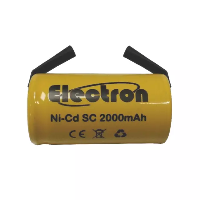 BATTERIA RICARICABILE NI-CD SC 1,2V 2000mAh 22x42mm A SALDARE 30/307