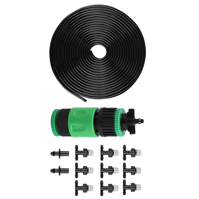 10M Mikro Tropfen Bewässerung System Benebelung Spray Schlauch Rasensprenger Set