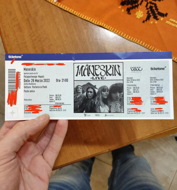 Vendo Biglietto Concerto Maneskin Palapartenope Napoli 28 marzo 2023