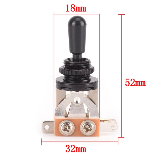 3 WAY SWITCH Electric Guitar Pickup Toggle Switch Selector With black