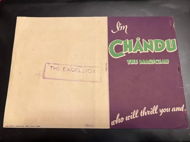 Chandu The Magician 1932 Fox 6x9 crime herald Bela Lugosi Edmund Lowe Irene Ware