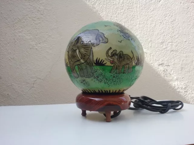 Petite Lampe De Chevet  Globe Décor Asiatique / Indus Lamp