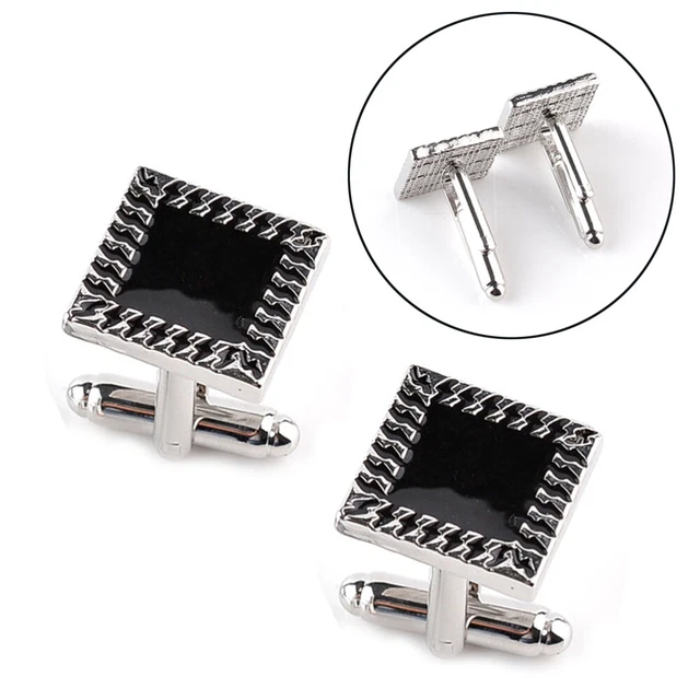 2pcs Sleeve Button Square Cufflinks No Sew Buttons Shirt Pin Buttons