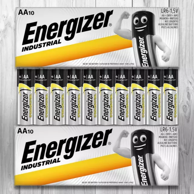 20x Energizer Industrial AA Alkaline Batteries LONG LASTING AA MN1500 1.5V LR6