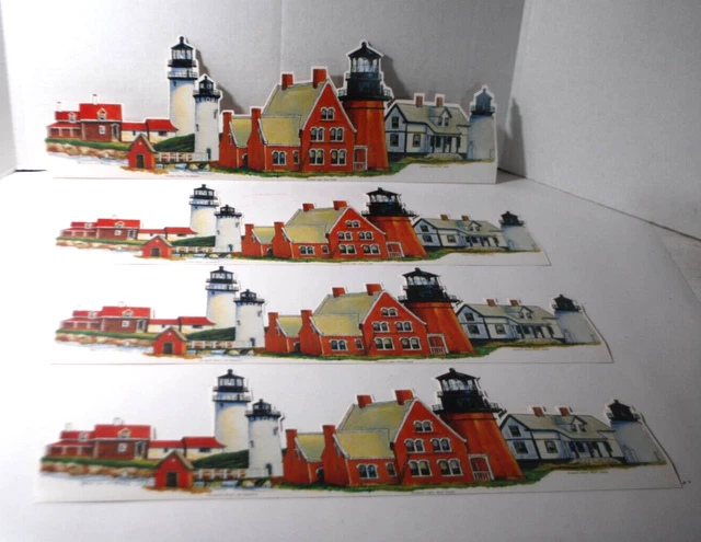 4 Die Cut Lighthouses, Highland, Cape Cod, Portsmouth, Block Island, Prospect Me