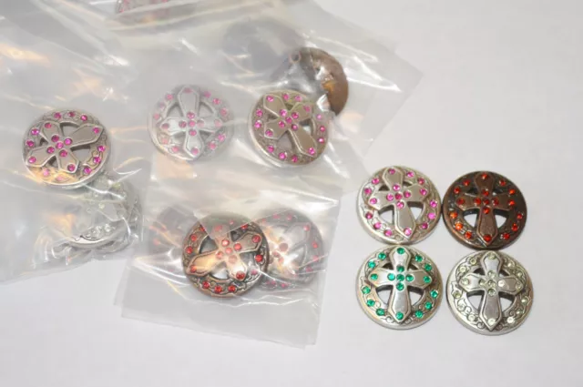 Großhandel Menge 100 Teile Enmon Strass Kreuz Concho Leder Silber Gürtel