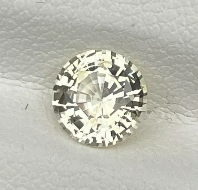 Natural Colorless Sapphire 1.11 Cts Round Cut Sri Lanka Loose Gemstone