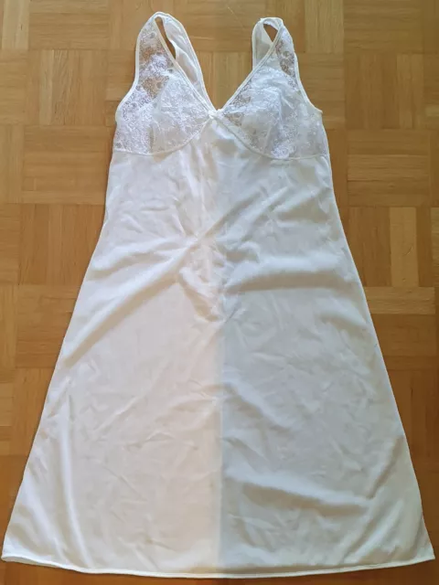 RARITÀ: bella sottoveste classica con coppe di pizzo, taglia 42, crema * VINTAGE