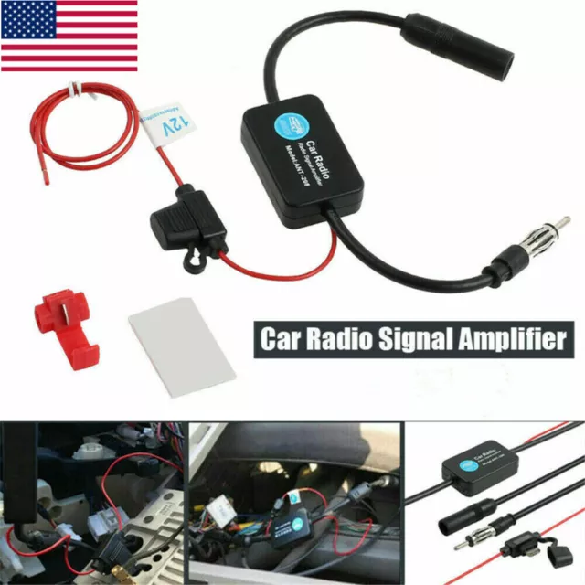 Car Auto Stereo FM AM Radio Signal Antenna Aerial Signal Amp Amplifier Booster