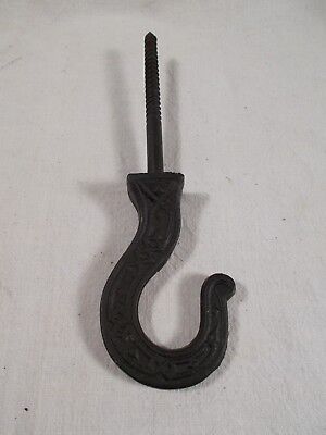 Victorian style Embossed East Lake Cast Iron Hook 7&1/4in Tall