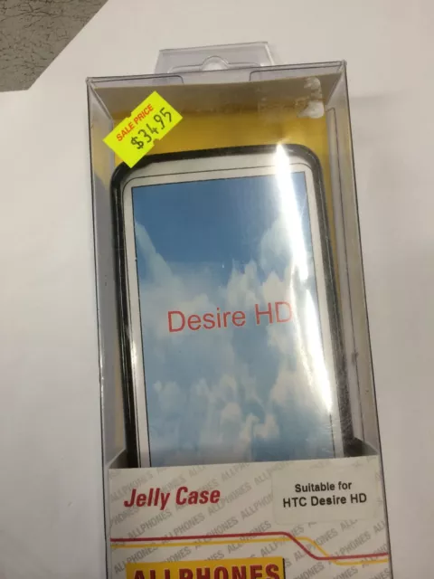 HTC Desire HD Fitted TPU Jelly Case Cover in Black Brand New in Original Package