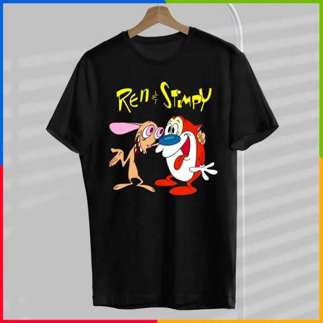 NEW Ren and Stimpy Best Friend Men T-shirt Black Tee All Size S-4XL