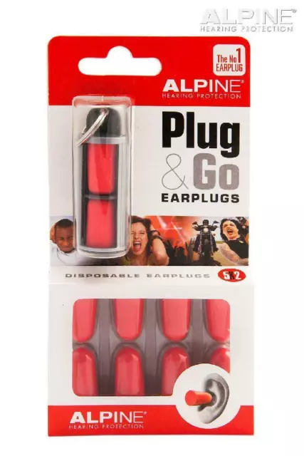 Motorcycle Earplugs Alpine Plug and Go Foam Pack of 10 RED