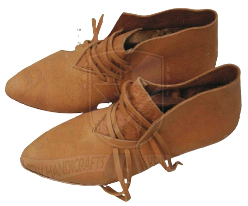 Scarpe da combattimento antiche vichinghe romane medievali in pelle stivali armatura piede