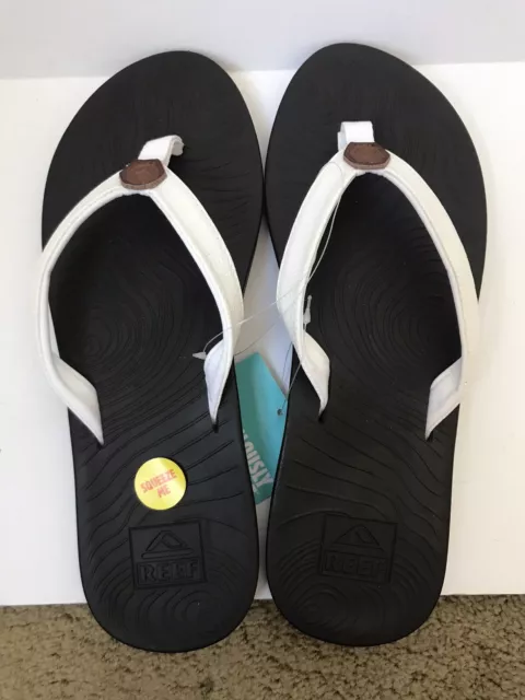 Women's Reef White/Brown Zen Love Flip Flop Beach/Pool Sandals Size 9 Nwt