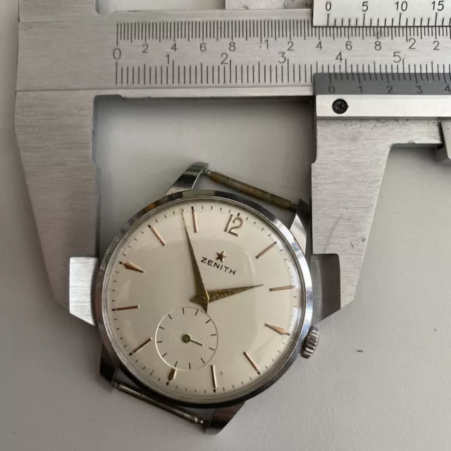 Orologio vintage oversize Zenith stellina acciaio carica manuale watch 1950-60