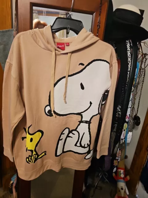 Sudadera con capucha Peanuts Snoopy Woodstock de gran tamaño mediana suave